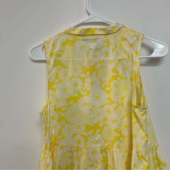 Lisa Marie Fernandez Butter Yellow Tiered Mini Dress Babydoll Flowy Floral XS - Picture 10 of 12